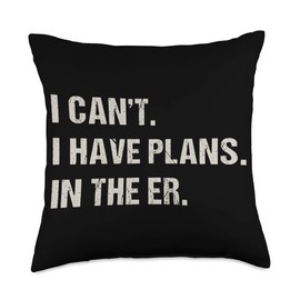 Er Nurse Medical Practitioner Emergency Room Er Nurse Emergency Room Funny Doctor Throw Pillow, 18x18, Multicolor