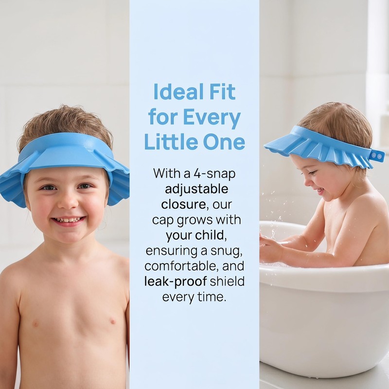 Kids Hair Washing Shield, 2PCS Kids Shower Cap Shield