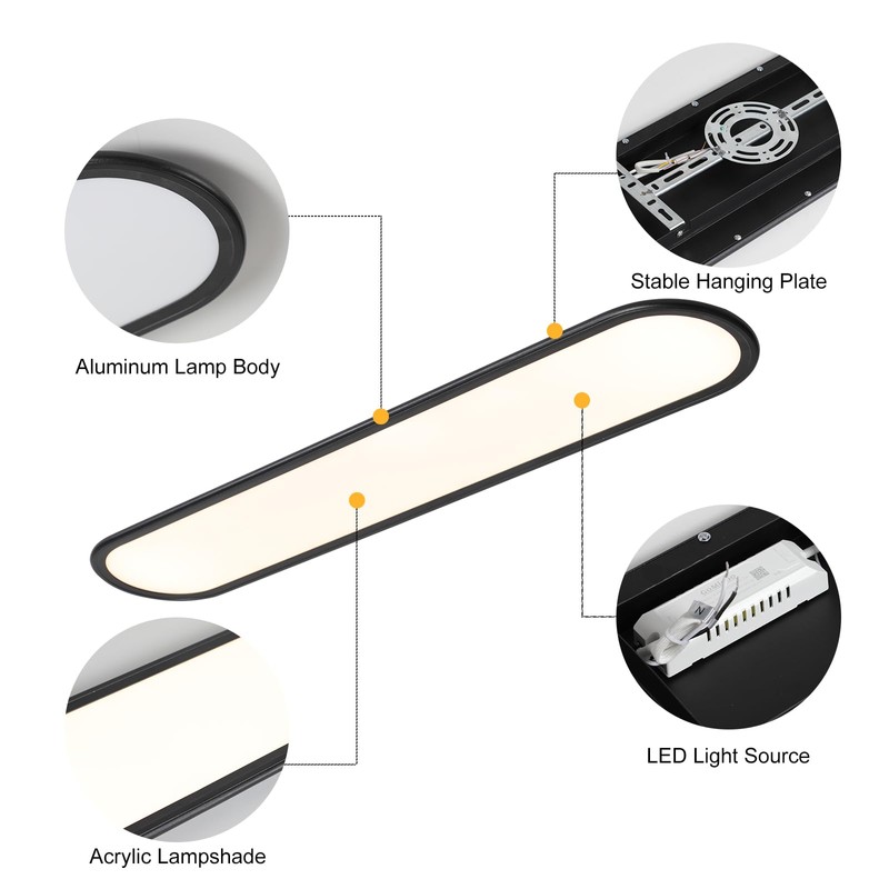 Ganeed LED Flat Panel Long Ceiling Light Fixture for Shop