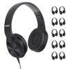 Coby Wired Headphones, 10-Pack, Folding On-Ear Headset with Microphone, Cushioned