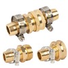 Hourleey Garden Hose Repair Connector with Clamps, Fit for 3/4"