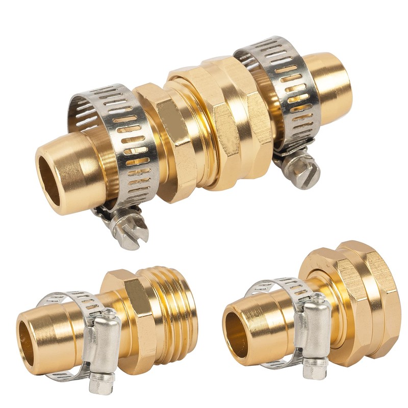 Hourleey Garden Hose Repair Connector with Clamps, Fit for 3/4"