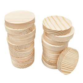 20PCS Pine Circle Plaque, 5x1cm Blank Unfinished Round Wooden Circles Plaques for Craft Projects, Engraving, Wood Burning, Painting