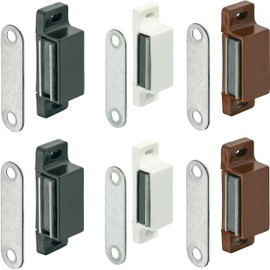 cyclingcolors 2 x Magnetic Catch 4 kg Brown Black White Strong Door Magnet Furniture Magnet Magnetic Closure Cabinet Door Closer Door Lock (Black)