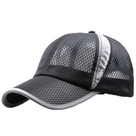BuzzxSelection CAP001 Air Mesh UV Protection Running Cap, Unisex, grey