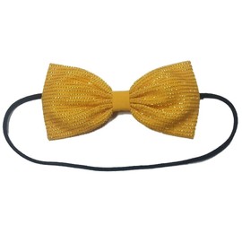 Yellow/gold Tulle Glitter Hair Bow-for Girls, for Teens, for Women (Headband)