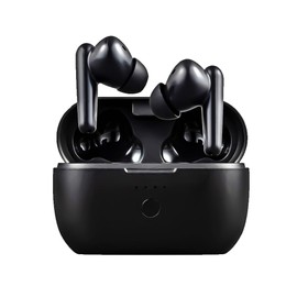 Iris Ohyama WEP-101 Wireless Earphones, Bluetooth 5.2, Active Noise Cancelling, ANC Earphones, Up to 20 Hours of Continuous Playback, IPX4 Waterproof Standard, Built-in Microphone, Automatic Connection, External Sound Capture, Auto Pairing, Wireless, Bla