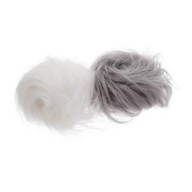 Hohopeti 4 Pcs Plush Beard Strips for DIY Crafts Soft Faux Fur Fabric for Handmade Doll Accessories Lifelike Gnome and Elderly Doll Decoration White Grey with Base