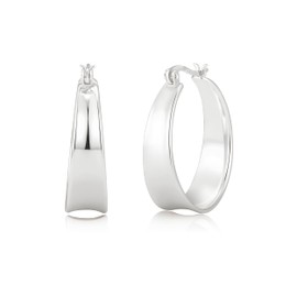 Geveay Silver Hoop Earrings for Women Hypoallergenic 925 Sterling Silver Hoop Earings Lightweight Thick Chunky Hoop Earrings 20/25/30mm