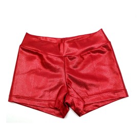Dtone Gymnastics Shorts Sparkle Glitter Tumbling for Girls 5-6 Years Red