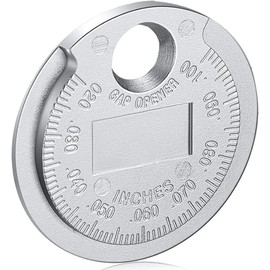 Silver Spark Plug Space Tool Gapper Gauge- Wire Spark Plug Space Measuring Tool Scaled from .020Inch to .100Inch, Spark Plug and Ignition Tools ﻿