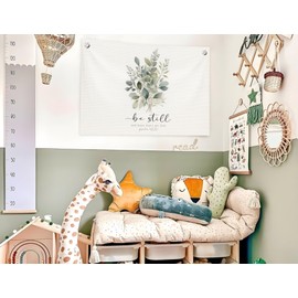 jirteax Christian Bible Verse Wall Decor,Christian Be Still And Know That I Am God Scripture Wall Art Canvas Banner Flag for Home Bedroom Living Room Office,30x20 Inch