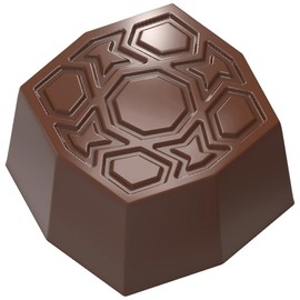 12149 28mm x 28mm x 15mm Clear Polycarbonate Candy Mold with 21 Cavities Octagonal Shape