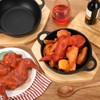 Jingmore 2 Sets Mini Cast Iron Skillet with Wooden Base