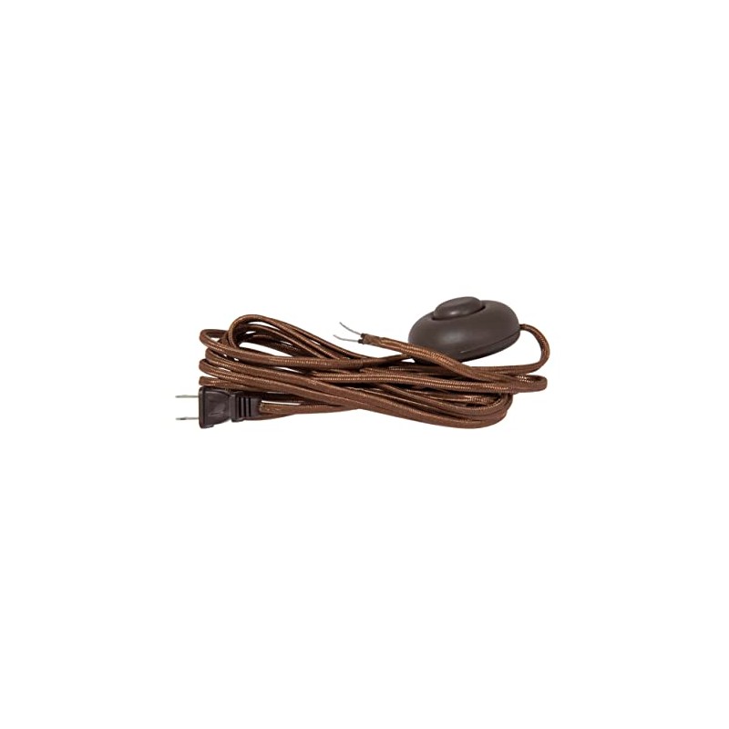 B&P Lamp® Brown Rayon Covered Parallel Cord Set with Foot