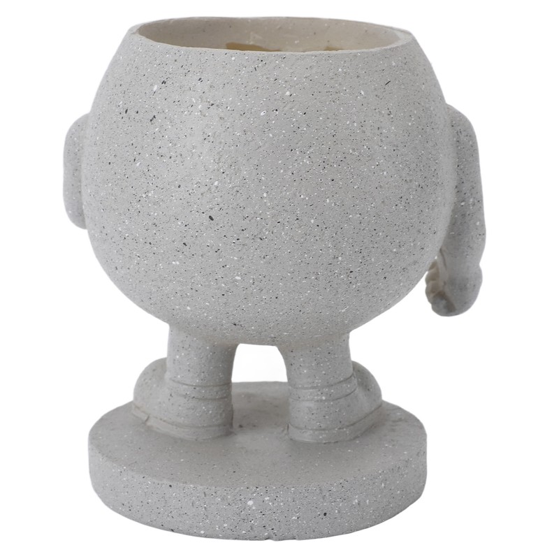 Flower Pot Cute Smile Standing Succulent Flowerpot Fadeless Resin Plant