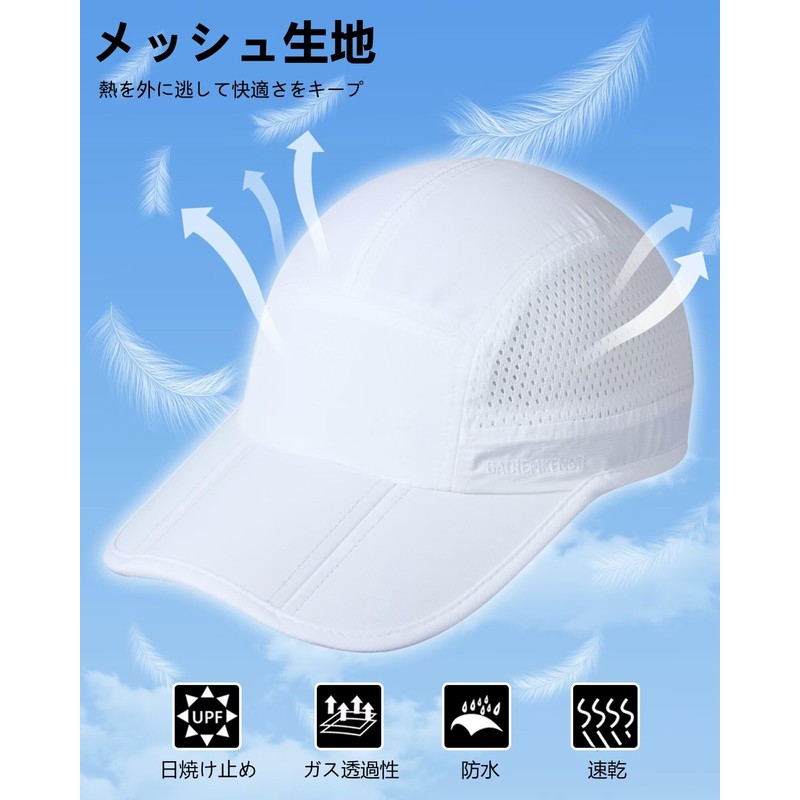 GADIEMKENSD Men's Folding Outdoor Hat, Long Brim, UV Protection, UPF
