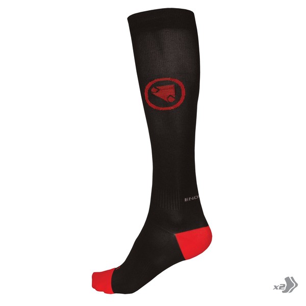 Endura Compression Cycling Sock (Twin Pack) Black, Small