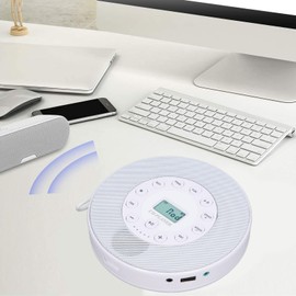 Portable CD Player 2000mAh, Bluetooth CD Player for Car, Anti Skip CD Player with Speaker, Recording Support, USB Port Portable CD Player Speaker with Memory Playing (White)