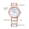 BINLUN Ceramic Watch Rose Gold and White Two Tone Bracelet