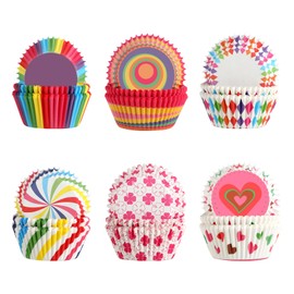 Pack of 300 Colourful Muffin Cases Paper, Mini Muffins Paper Cups, Muffin Mould Paper for Birthday, Wedding & Party, Cupcake Cases - Versatile & Colourful.