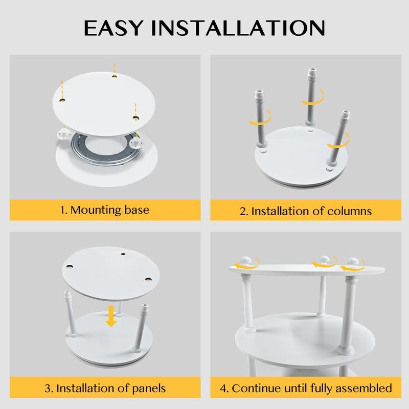 SULIVES 360° Rotating Space-Saving Shelf – Easy Install & Clean,