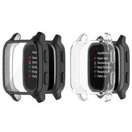 HEYUS [2 Pack] Protective Case for Garmin Venu SQ 2/Venu SQ, Full Body Screen Protector Case TPU All-Around Protective Ultra Clear Slim Soft Full Cover for Garmin Venu SQ 2/1 Music GPS