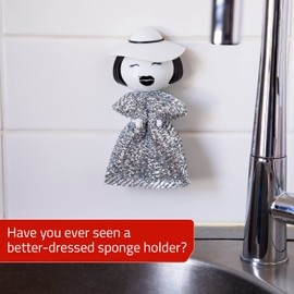 Peleg Design Mrs. Sponge キッチンスポンジホルダー - プラスチックディッシュスポンジホルダー キッチンシンク用 あらゆる種類のスポンジを乾燥 - キッチンシンクオーガナイザー 装飾 ユニークなギフトアイデア - スポンジ付き