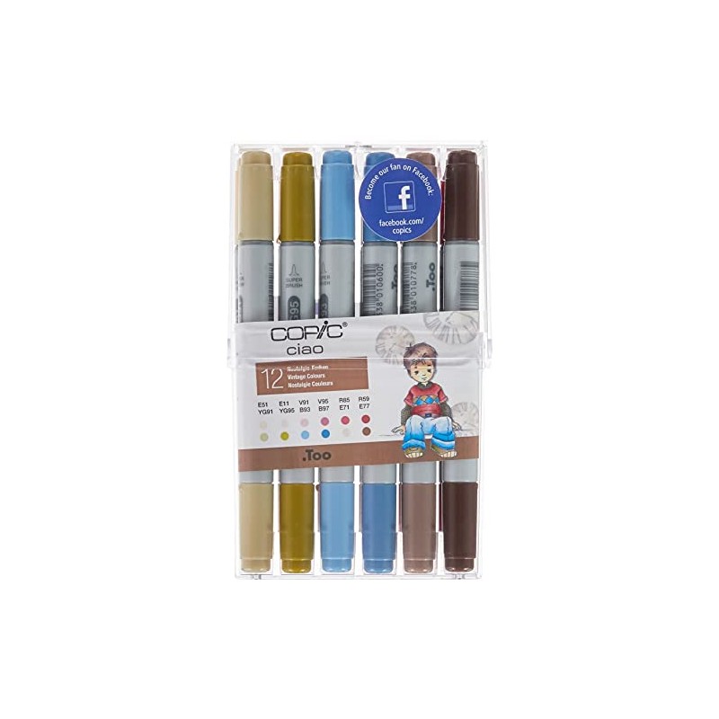 Copic 22075703 Ciao Set of 12, colours Vintage
