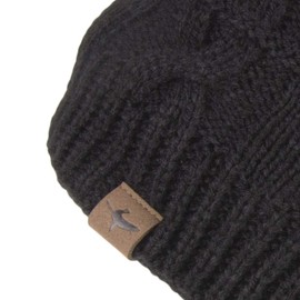 SEALSKINZ Unisex Waterproof Cold Weather Cable Knit Beanie, Black, Large/X-Large