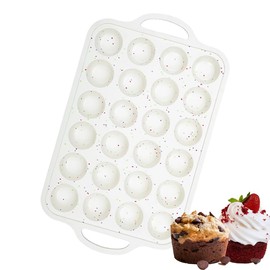 DeamEybi Silicone Muffin Pans for Baking,24 Cups Nonstick Cupcake Pan with Metal Reinforced Frame,Mini Muffin Tray with Handles for Muffins,Cupcakes