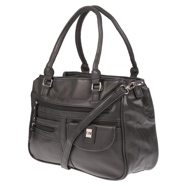 Christian Wippermann Large women's shoulder bag in leather look, black