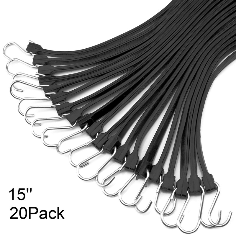 XSTRAP STANDARD 20 Pack 15'' Adjustable Rubber Tarp Straps, EPDM