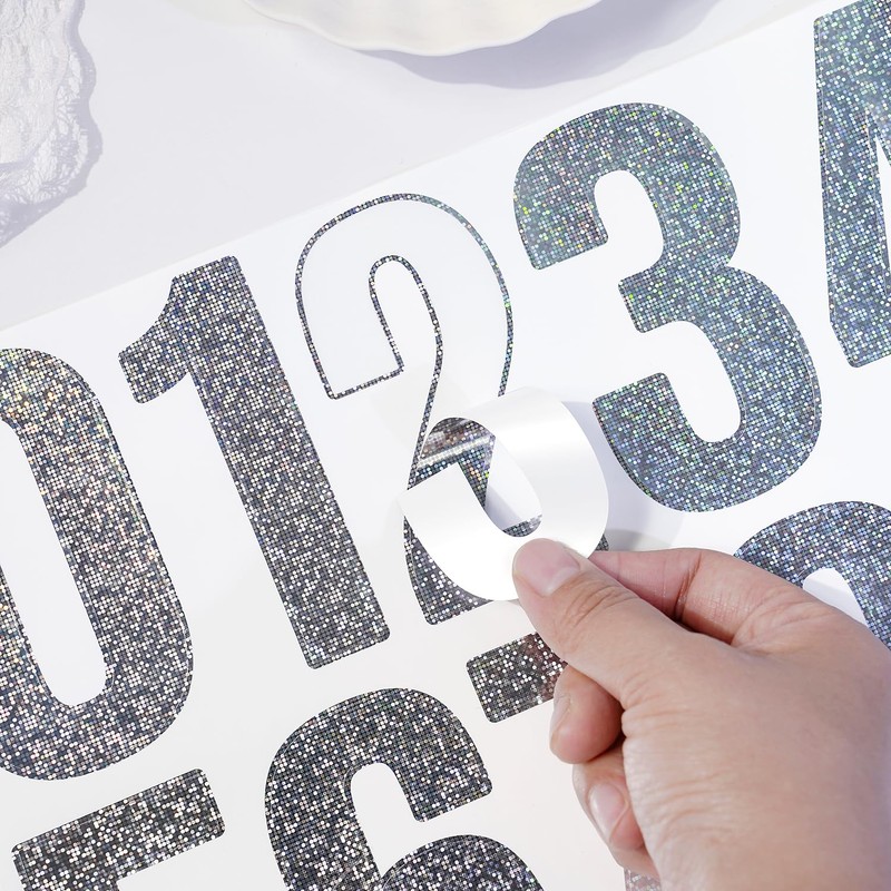 3 inch Reflective Mailbox Numbers for Outside, 6 Sheets 0-9