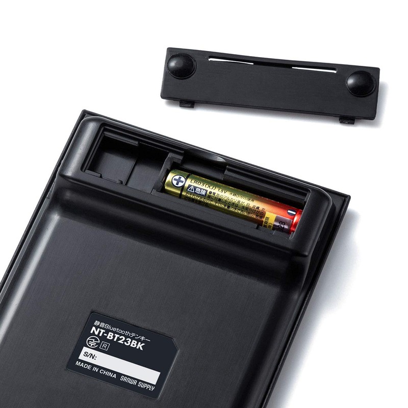 Sanwa Supply NT-BT23BK Bluetooth Connection, Quiet, Pantograph, 20 Keys, Thin,