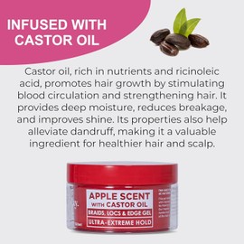 Esha Slick N Slay Braiding Gel – 3-in-1 Ultra Extreme Hold Hydrating Conditioning Shining Gel for Hair – Fast Dry Locking Gel for Locs, Twists, Braids (Apple, 17 Oz.)