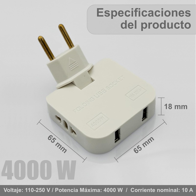 3-Stars 4000W (Higher Power) 4 Sockets - 2 USB Charging