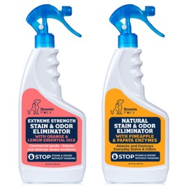 Pet Stain & Odor Combo Pack | Pineapple & Papaya Enzymes | Neutralize Tough Stains & Odors | Extreme Strength Cleaning Formula | Perfect for Indoor Cats & Dogs | 2-pk. 20-oz bottles - Nuesta Pets