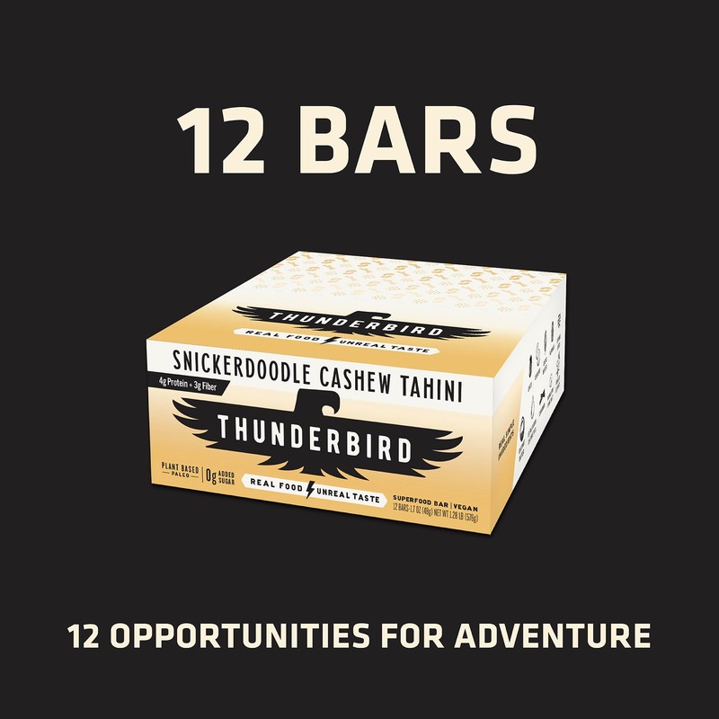Thunderbird Bars Energy Snack, Gluten-Free with Protein, Healthy Real Food,