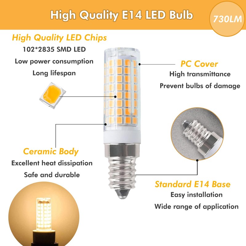 [Pack of 5] E14 LED Bulb dimmable 7W E14 European