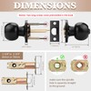 Probrico 6 Pack Black Door Locks with Key, Exterior Door