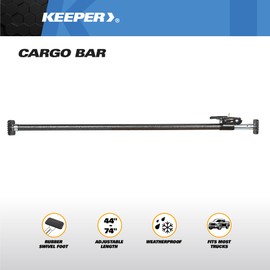 Keeper - Extended Ratcheting Cargo Bar 3 Pack - Adjustable 44 to 74 Inches, Secure Storage for SUVs, Full Sized Trucks, and Trunks