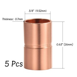 VXCICC 5 Pcs 3/8 Inch Copper Pipe Coupling Fittings with Stop, C x C Sweat Connection Adapter for HVAC Plumbing and Air Conditioning