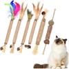 wonderflower Natural Silvervine Cat Chew Sticks, Feathered Cat Toys, 6-Piece