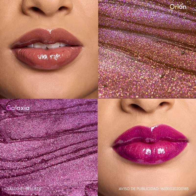 Kit Brillo Labial con Glitter y Delineador Retráctil (8 pzas)