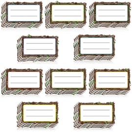 Geyee 40 Pack Magnetic Name Tags Classroom Large Magnetic Name Plates Farmhouse Rustic Name Tags for Teacher Student School Office Home Desk Bulletin Board Decor (Rustic Twig)