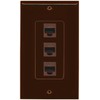 RiteAV Decorative 1 Gang 3 Port Cat6 Wall Plate -