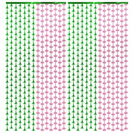 SAVITA 2pcs Witch Party Curtain, 3.28 x 6.56 Feet Tinsel Fringe Curtains Party Streamer Decorations Photo Backdrop for Indoor Outdoor