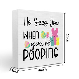 Bathroom Decor Funny Bunny Peeps Sign Bathroom Accessories Decor Bathroom Decorations Easter Sign Decor Decorations for Home Bathroom Toilet Restroom Sink Desk Decor