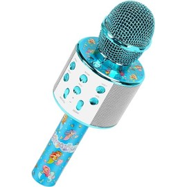 Karaoke-Mikrofon für Kinder, tragbares Mikrofon, für Mädchen, kabellose Mikrofone mit Lautsprecher mit LED-Lichtern, für Android/iOS, PC und Smartphone, Haus KTV